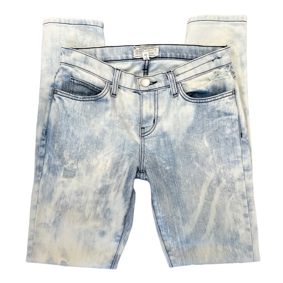 Current/Elliot The Ankle Skinny Cheville City Bleach Destroy Jeans Size 26 - Picture 5 of 16
